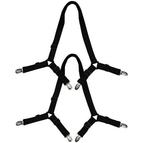 ALLIANDISDrap de Lit Bretelles Porte Jarretelles - Sangles de Support de Drap de Lit Entrecroisées - noir, 1 Ensemble (2 Sangles) (1/4)