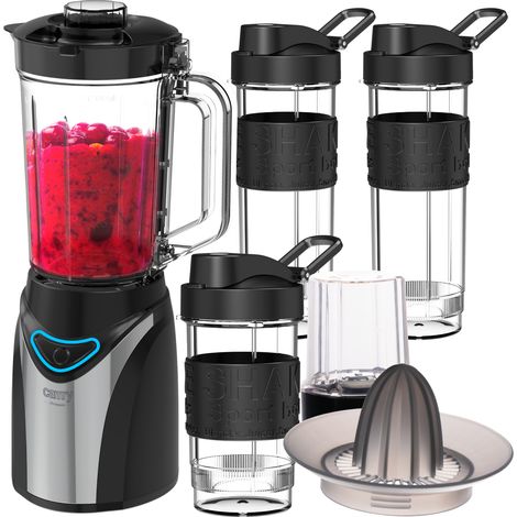 LICUADORA DE VASO 3 BOTELLAS PICADORA EXPRIMIDOR DE CÍTRICOS INSERTO DE REFRIGERACIÓN 14 ELEMENTOS CAMRY  CR4086 (1/5)