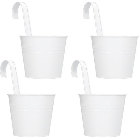 abnehmbare, wandmontierte Blumentöpfe aus Eisen für Sukkulenten – Balkon- und Gartenaccessoire (Weiß) (1/5)
