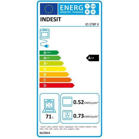 Indesit IO278PX Einbauofen Inox 71 Liter