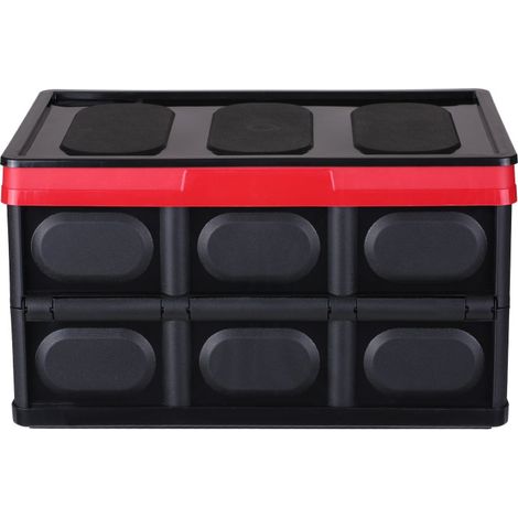 Boîte de rangement multifonctionnelle, caisse pliable, boîte de rangement empilable, boîte en plastique pliable, panier à linge (1/5)