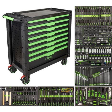 JBM54688 Carro de herramientas XL de 8 cajones armado con 468 piezas