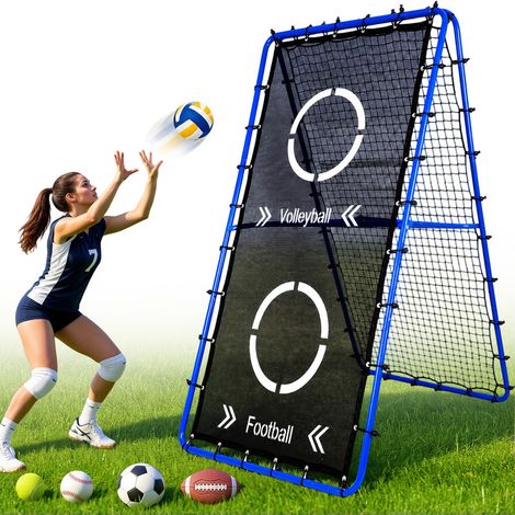 Filet volley 2,2×1,2 m, rebondeur 6 régl., 2 zones, double-face (1/5)