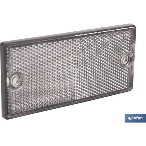 Catadioptrique rectangulaire blanc 106 x 50 mm avec adhésif pour une installation facile (1/4)
