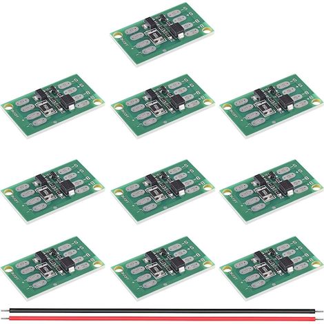 10 pièces Contrôleur de charge solaire Module interrupteur pour lampadaire 1S-4S Contrôleur de charge pour batterie lithium avec câble rouge et noir 26 AWG (1/5)