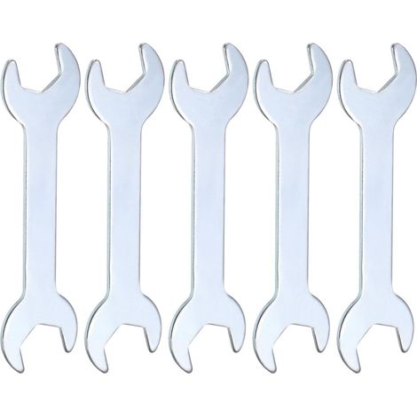 5Pcs Clé à Fourche Doubles Fines 14mm x 15mm Métrique Clé Plate Extra Fine et Petite, Galvanisée, pour Réparation Automobile et Assemblage de Meubles (1/5)