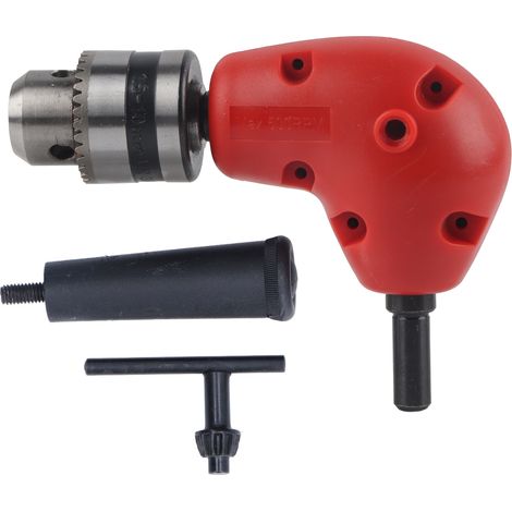 Mandrin perceuse universel 9.5mm queue ronde, adaptateur coudé 90° avec poignée, serrage 1.5mm‑10mm (1/5)
