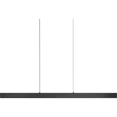 Lampada a sospensione moderna con luce LED integrata Base in ferro con paralume in alluminio e telecomando Nero Arenas (1/5)