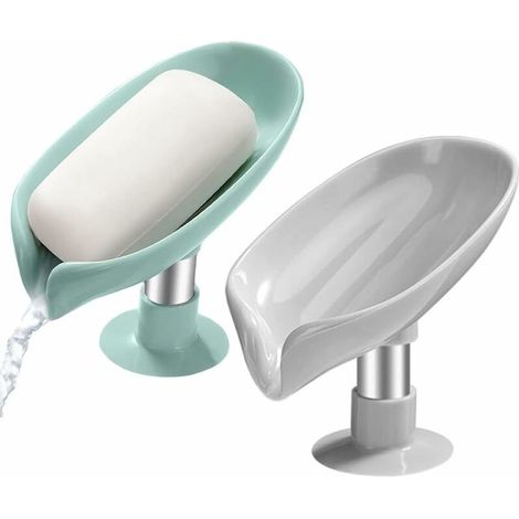Porte Savon en Forme de Feuille 2 Pièces Porte Savon à Ventouse Boîte à Savon avec Drainage Porte Savon Auto Drainant Porte Savon Feuille Auto Drainant Porte Savon avec Ventouse (1/5)