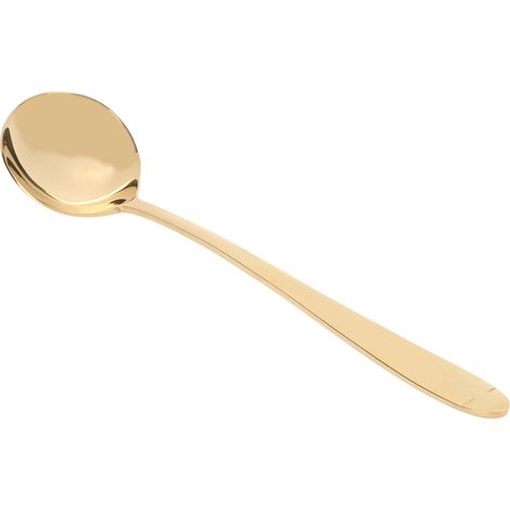 Cuillère ronde en laiton poli, style élégant, compacte et portable, idéale pour les restaurants, les cafés et autres occasions. Disponible également en finition miroir. (1/5)