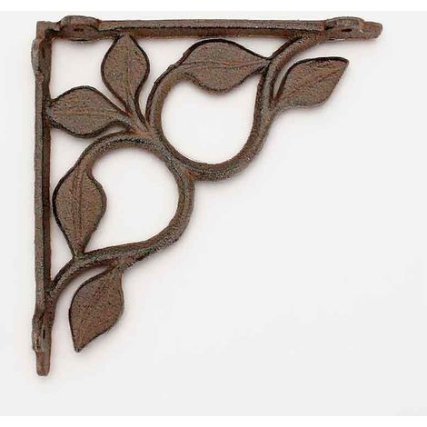 Potence murale fonte marron patiné 18x4x18cm (1/3)