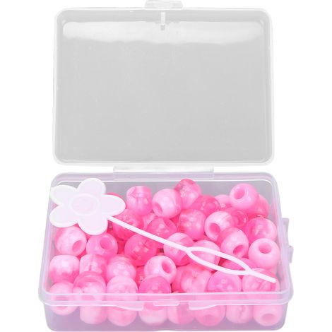 74 perles pour tresses et dreadlocks, accessoires de coiffure DIY (rouge) (1/5)