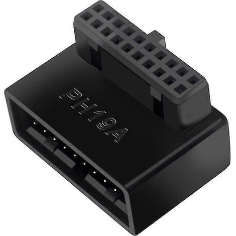 Adaptateur d'extension USB 3.0 19/20 broches mâle vers femelle coudé à 90 degrés PH19A (1/5)