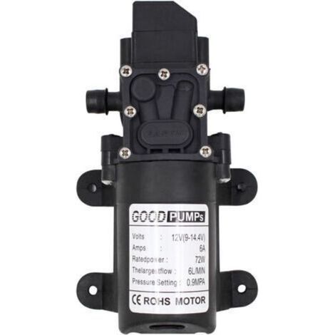 Pompe aspirante à membrane haute pression 12V 6A 72W 6L, tuyau droit (1/5)