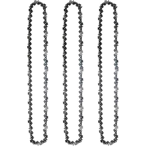 Chaine d'elagueuse sur perche - 10 pouces 25 cm - Pas 3/8 Low Profile - Jauge 0,050 pouce 1,3 mm - 40 maillons - Lot de 3
