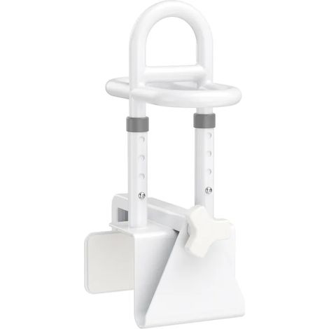 Barre d’appui pour baignoire triple poignée, hauteur réglable 16,5‑19,5 pouces, charge 330 lbs, sans perçage, pour paroi de baignoire 3,1‑6,5 pouces, antirouille (1/5)