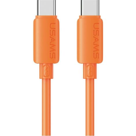 Cavo USB-C a USB-C in silicone per ricarica rapida USAMS U98 da 60 W 3 A, colore arancione. (1/5)