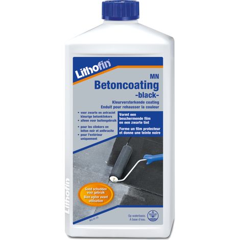 MN Betoncoating black - Enduit prêt à l'emploi à base d'eau pour pierre en béton - Lithofin - 1 L