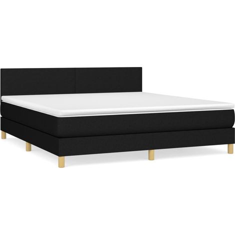 Maison Exclusive - Boxspringbett mit Matratze Schwarz 160x200 cm