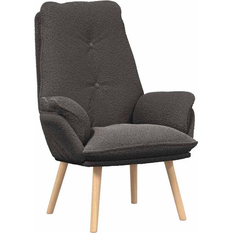 Fauteuil relax Fauteuil Gris foncé 69 x 74 x 93 cm Tissu Sherpa (1/5)