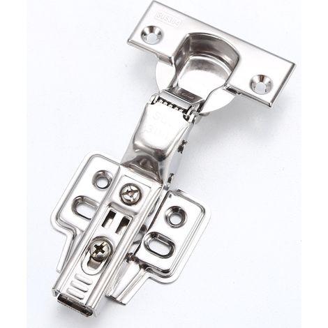 Lot de 2 charnières de porte de placard de cuisine à fermeture lente, avec mécanisme de fermeture amortie intégré (facile à installer + amovible) (1/5)