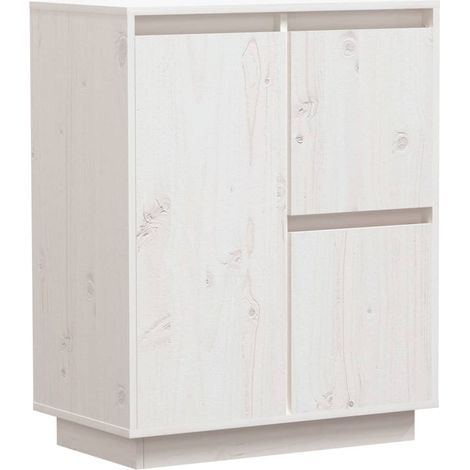 Maison Exclusive - Credenza Bianca 60x34x75 cm in Legno Massello di Pino
