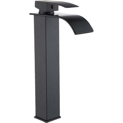[NIEMALS VERWENDET] Wasserfallarmatur, Waschbeckenarmatur, Messing-Waschtischarmatur, hohe Einhebel-Mischbatterie, Warm- und Kaltwasser-Waschtischarmatur mit 2 Schläuchen,