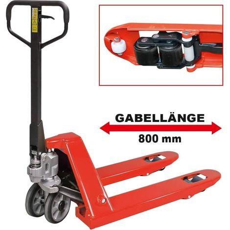 BRB Gabelhubwagen, Gabellänge 800 mm, LxBxH 1200x540x1200 mm, Tragkraft 2500 kg