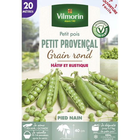 Vilmorin Pois Nain à Grain Rond Petit Provencal - 20 m (1/3)