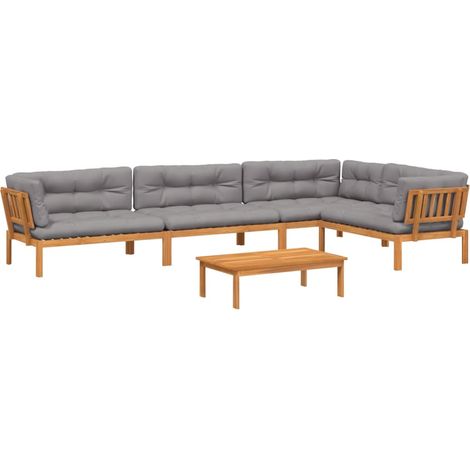 Maison Exclusive - 5-tlg. Garten-Sofagarnitur aus Paletten mit Ki (1/5)