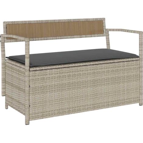 Maison Exclusive - Panca Portaoggetti da Giardino con Cuscino in Polyrattan