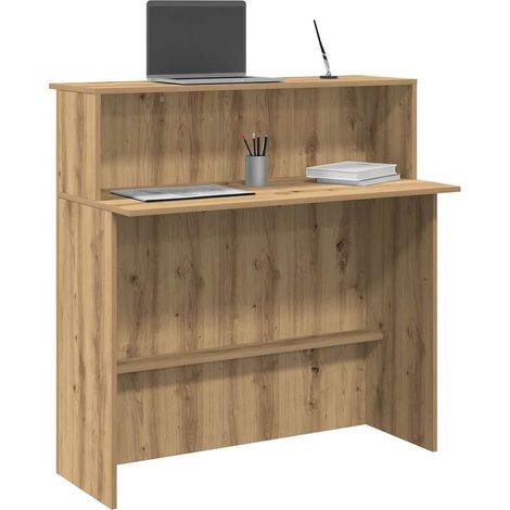 Vidaxl – Bureau de réception en bois d'ingénierie 100x50x103,5 cm – Comptoir intégré – Rangement pratique – Design pour espaces professionnels