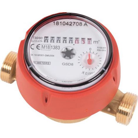 Sferaco – Compteur d'eau divisionnaire 110mm – Corps laiton – Turbine à jet unique – Cadran orientable 360° – Pression max 16 bars – Ø filetage 3/4'' (1/3)