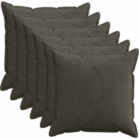Funda de almohada 6 uds. HOUTEN Gris antracita 60 x 60 cm pana vidaXL