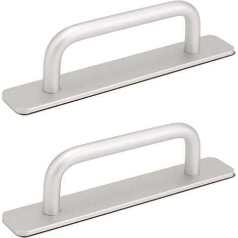 [JAMAIS UTILISÉ] 2 Pièces Poignée de Porte de Grange Coulissante, Traction de Poignée de Porte Coulissante avec Plaque Acier Inox pour Portes de Grange Armoire Placard - 160MM (1/4)