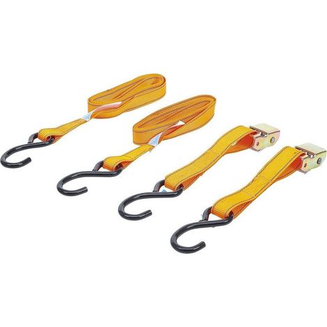 Jeu de SanglEs à Crochet 2 m x 25 mm - 2 pcs - Fixation Sécurisée et Pratique, Pro - D-Work (1/5)