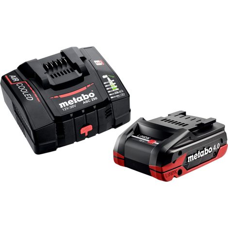 Juego básico Metabo 1x batería LiHDX 18 V 4,0 Ah ( 624974000 ) + cargador ASC 290 ( 627370000 )