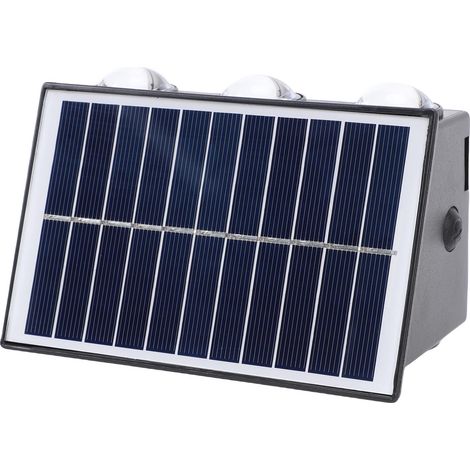 Applique a LED solare per recinzione, impermeabile IP65, ideale per patio, veranda, giardino e cortile, con 6 LED a luce calda. (1/5)