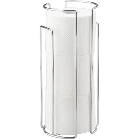 Porte papier toilette WENKO Milano chromé 2x pour 3 rouleaux porte-rouleau wc à visser support papier toilette mural porte-rouleau papier toilette chromé métal pratique et élégant 14,5 x 32 x 13 cm (1/3)