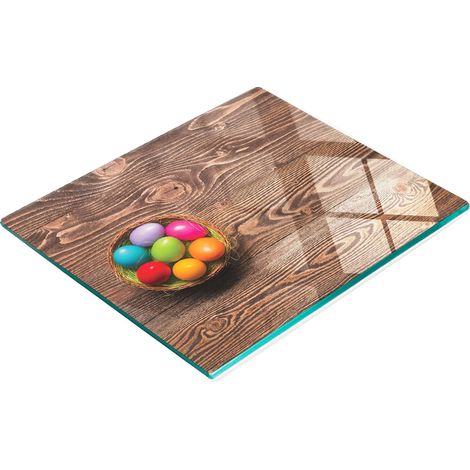 Tablero de vidrio decorativo multifuncional con estampado de huevo de Pascua, 60x52 cm.