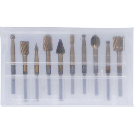 10 Stück Rotationsfräser, Ti-beschichtet, HSS, Holzbearbeitung, Schnitzen, Oberfräse, 1/8" Schaft, 40 mm Länge