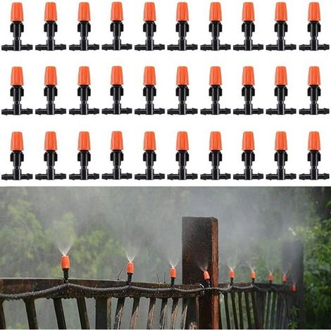 Lot de 50 buses d'arrosage réglables,raccord en T,débit 8-10 l/h,jardin,serre,piscine