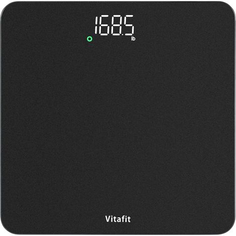 Balance Pese Personne Haute Précision 0,05kg, Balance Poids 182kg Pèse Personne Numérique fiable avec Step-On, LED, 3xAAA Incluses, Spray Argent Noir (1/5)