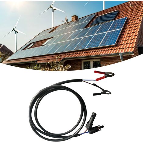 Anschlusskabel für Solarmodule, wasserdicht, PVC, 1 m, Schnellverbinder, mit Batterieklemmen für Solaranlagen und Solarbatterien (1/5)