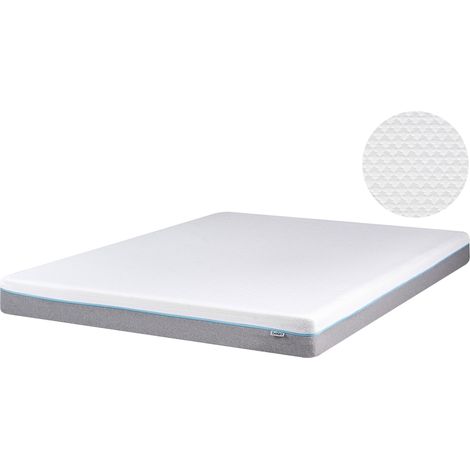Materasso Memory Foam Bianco con Tessuto Grigio 180 x 200 cm Glee (1/5)
