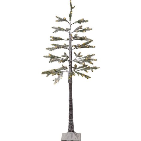 Sapin décoratif Star Trading, M LED sapin, arbre décoratif avec neige, 155 LED, extérieur, blanc chaud, H 150 cm (1/4)