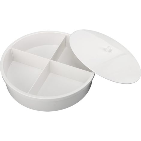 Plateau de rangement rotatif avec couvercle, organisateur rotatif à 360 degrés, plateau de rangement pour parfums, boîte de rangement pour épices et maquillage de bureau (1/5)