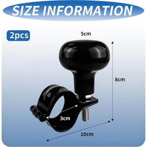 Boule De Volant,Boule Volant Tracteur Rotateur De Volant Gm Suicide Knob Lisse Et Durable Convient Aux Voitures, Camions, Tracteurs, Bateaux, Tondeuses à Gazon Et Chariots Élévateurs (2pcs) (1/4)