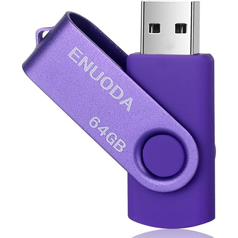 Clé USB 64 Go Clef USB 2.0 Flash Drive Mini Portable Grande Capacité Mémoire Stick avec Lumière LED pour Le Stockage et la Sauvegarde (Violet) (1/5)