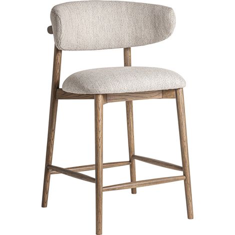 Tabouret colonial en bois de frêne marron finition lisse - Marron bois naturel chaleureux (1/5)